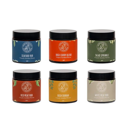 Spice blends showcasing unique Australian flavors