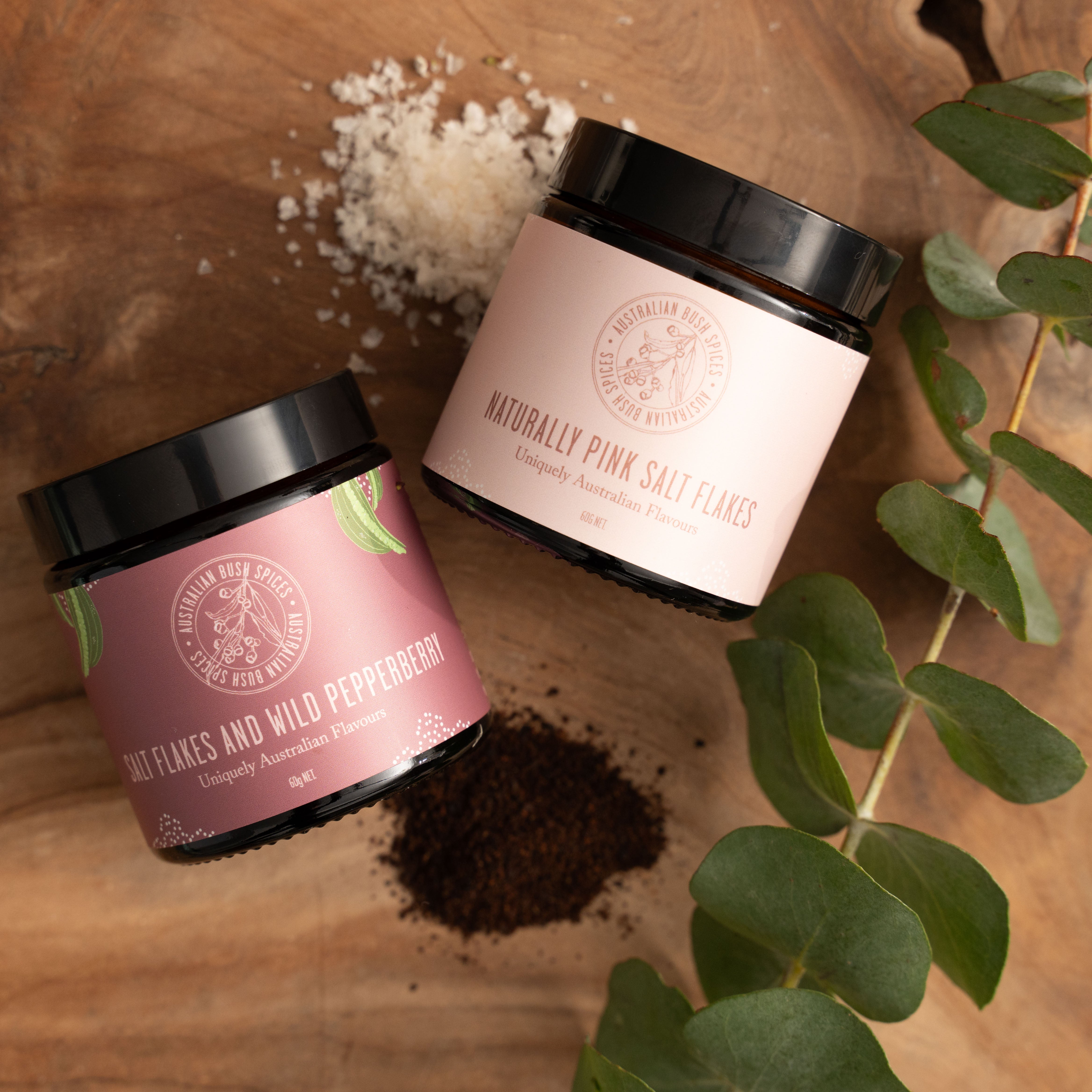 High-quality Australian pink salt flakes from Australian Bush Spices