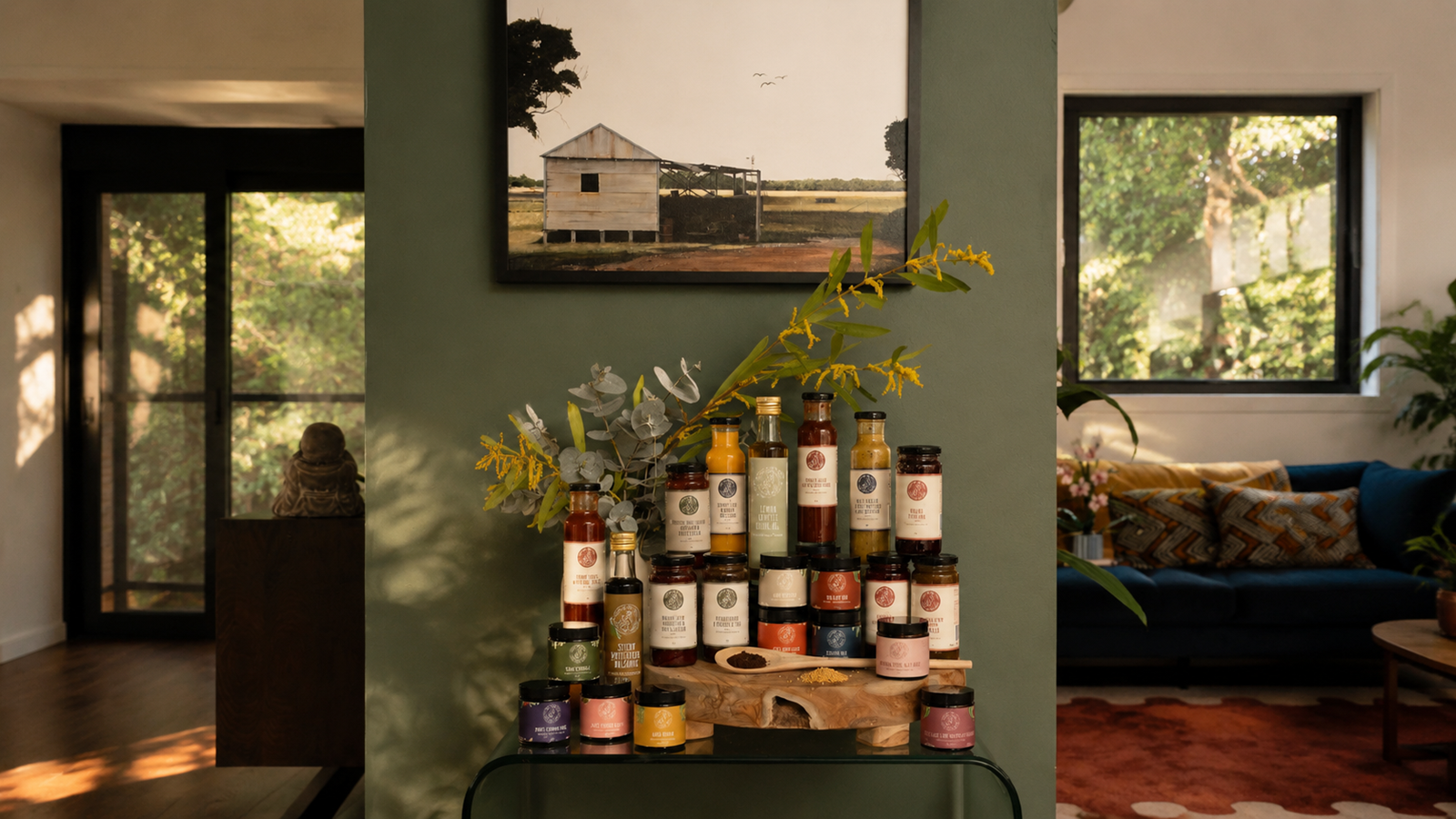 A selection of Australian native spices and herbs for cooking.