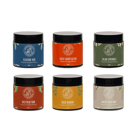 6 Spice Blends Bundle gift set with authentic Australian flavors in recyclable box