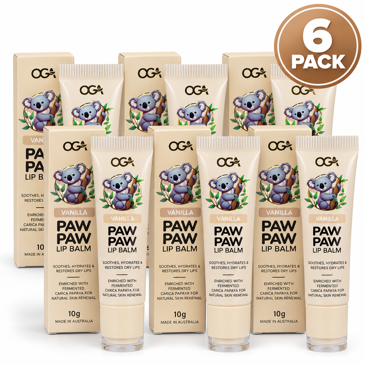 Koala - Paw Paw Lip Balm Vanilla (6 Pack)