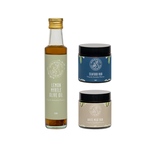 Olive Oil & Spice Blends Bundle featuring Lemon Myrtle Olive Oil and gourmet spice blends