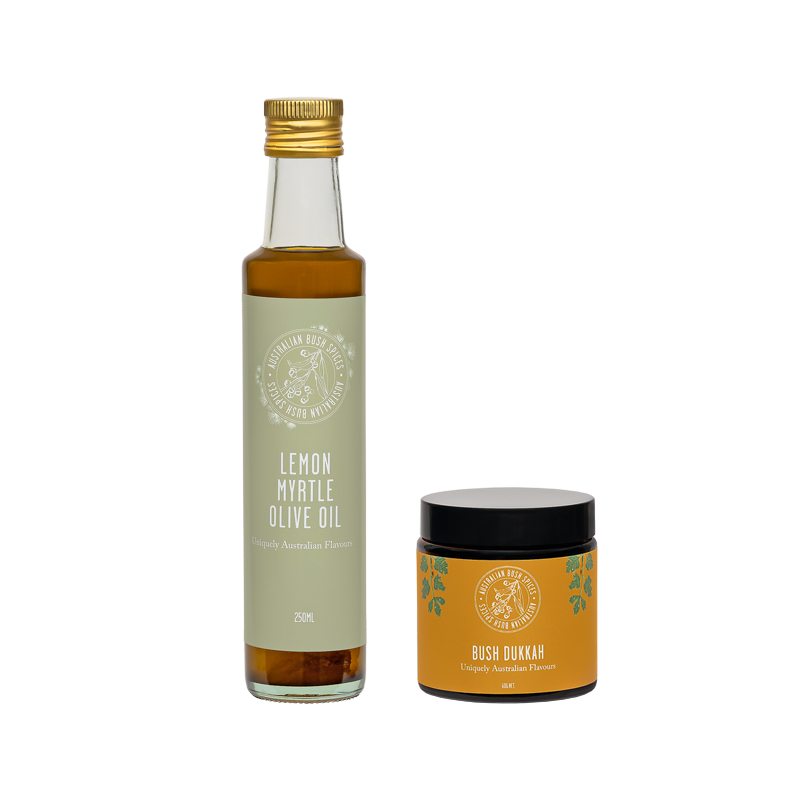 Olive Oil and Bush Dukkah Bundle showcasing authentic Australian flavors
