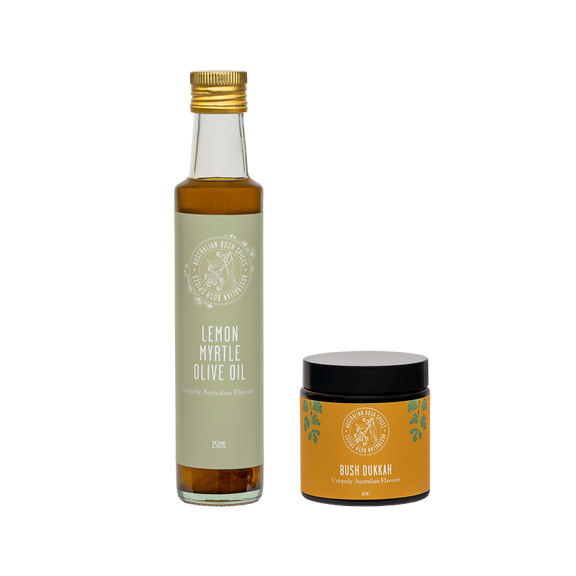 Olive Oil and Bush Dukkah Bundle showcasing authentic Australian flavors
