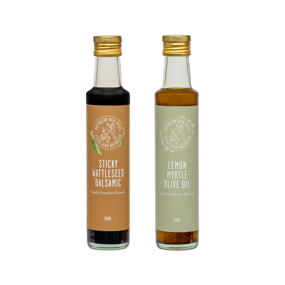 Oil & Vinegar Gift Pack with Lemon Myrtle Olive Oil and Sticky Wattle Balsamic Vinegar