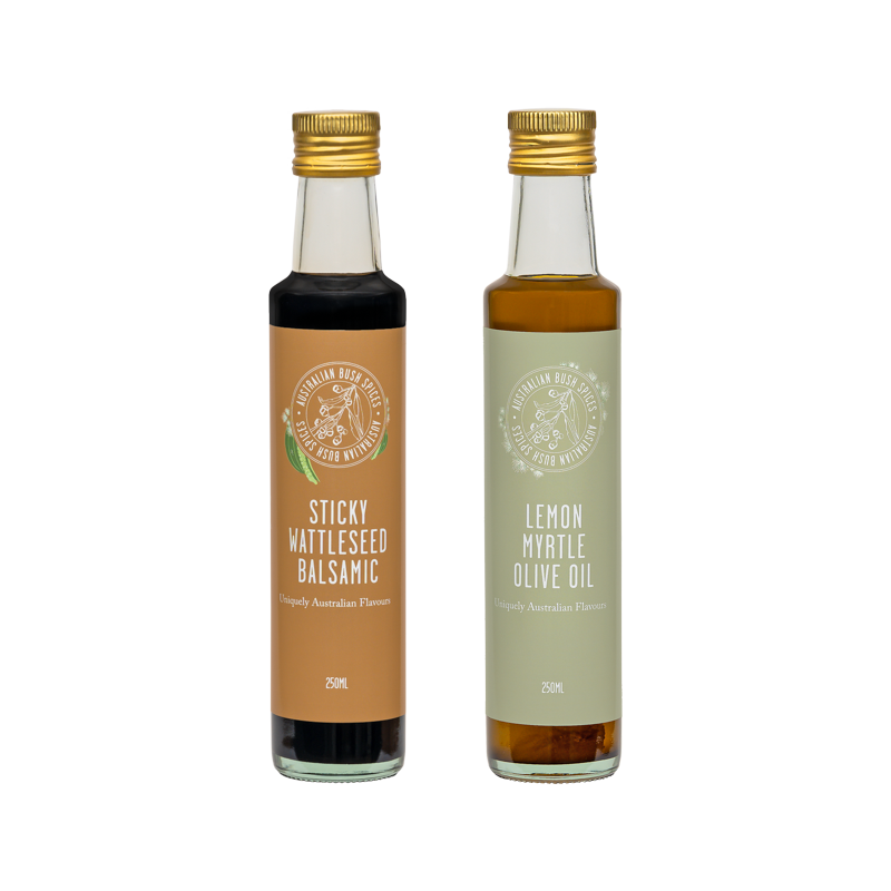 Oil & Vinegar Gift Pack with Lemon Myrtle Olive Oil and Sticky Wattle Balsamic Vinegar