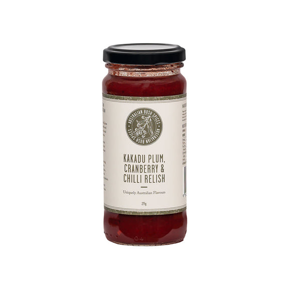 Kakadu Plum, Cranberry & Chilli Relish with chili flakes