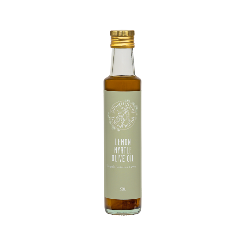 Lemon Myrtle Olive Oil infused with organic lemon myrtle for cooking